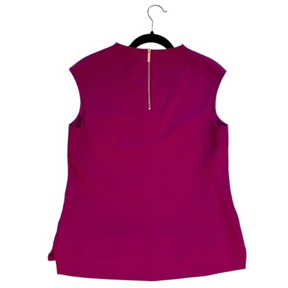 Ted Baker bright pink sleeveless v-neck high low top size 3 (medium/large) - Picture 3 of 8